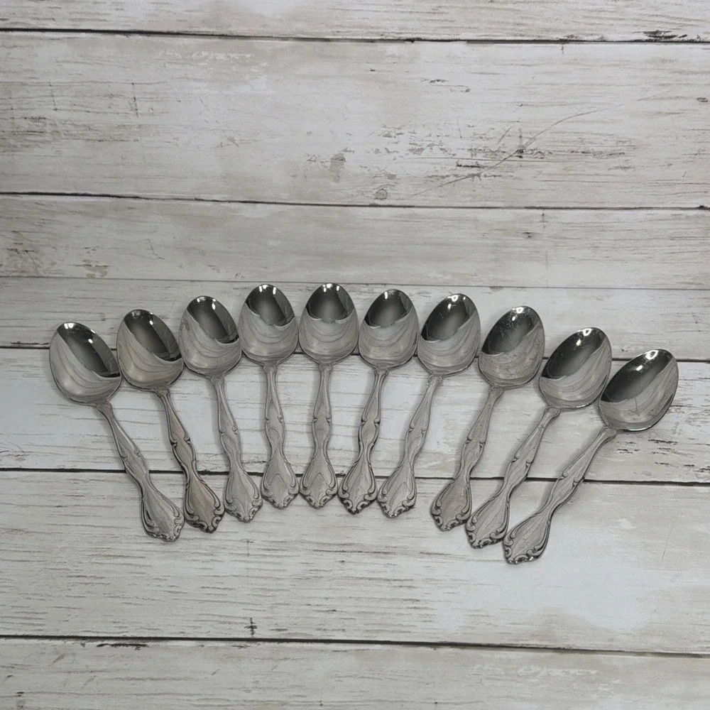 Oneida Community Cantata Stainless Silverware Flatware Spoons Lot 10